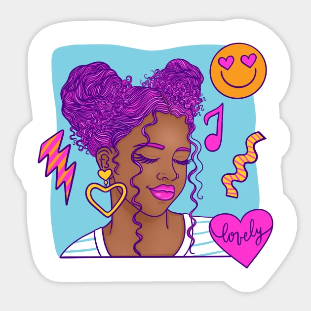 Lovely Curly Sticker by @isedrawing